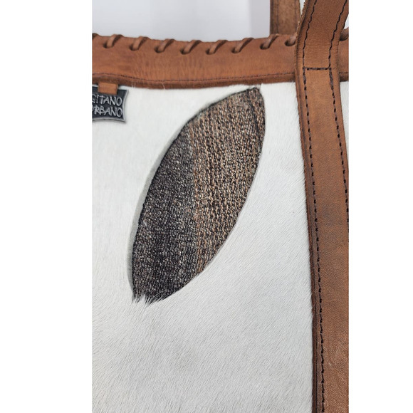 Gitano Urbano Collection Tote Purse Calf Hair Handmade Leather Brown - Picture 6 of 12